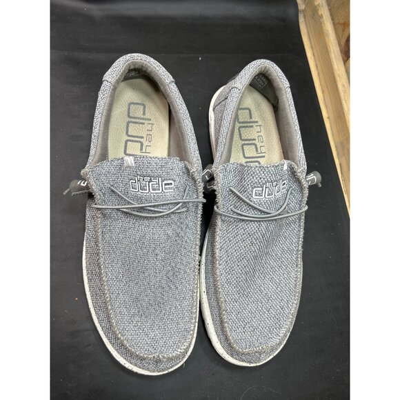 Hey Dude Wally Sox Mens Casual Shoes US 11 Gray Lightweight Breathable Slip-On - Picture 2 of 8